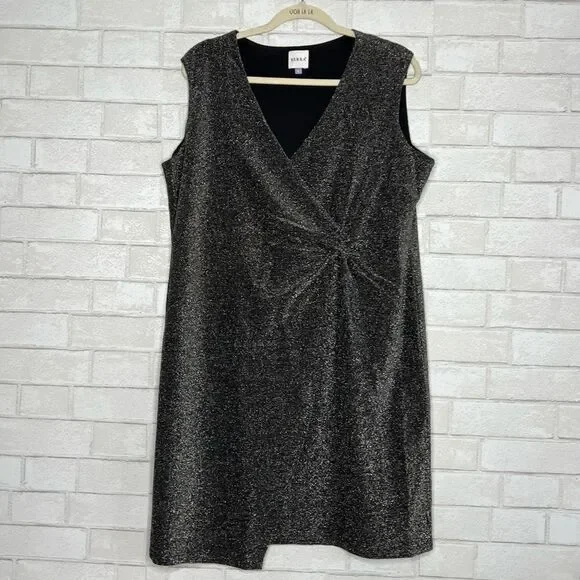 🖤 SERRA 🖤 metallic glitter shimmer wrap optic party dress size XL extra large - Picture 10 of 10